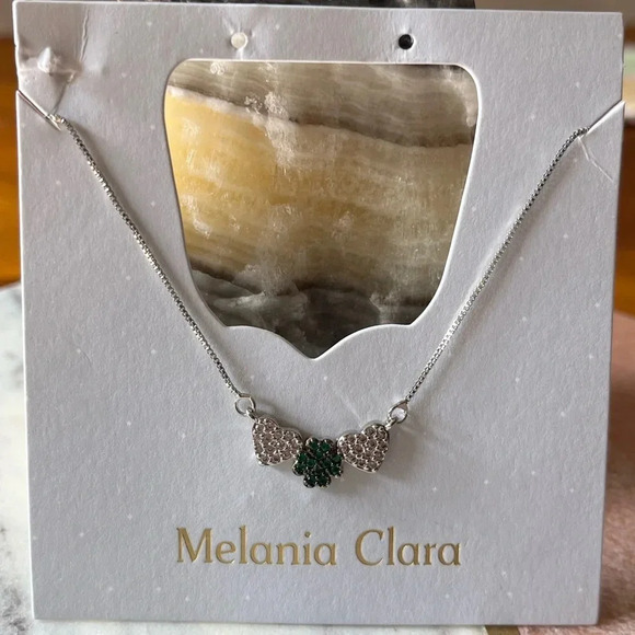 ☘️Melania Clara Oracle Sun necklace shamrock hearts necklace Silver - Picture 1 of 5